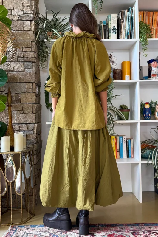 Larc Poet Blouse Mucky Olive 